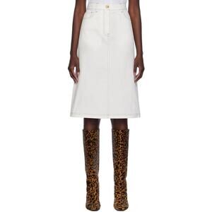 Toteme The Tumbled Cotton Midi Skirt in White FR 36 US 4